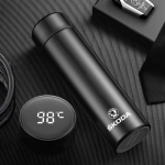 500ml Car Smart Thermos Mug Stainless Steel ulated Water Bottle For Skoda Octavia Superb Rapid Kodiaq Karoq Fabia Kamiq Enyaq A-Black