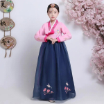 Laste tikitud korea hanbok kleit traditsiooniline palee pulmariietus korea v&auml;hemuste tantsukost&uuml;&uuml;mid pidu cosplay 120 white