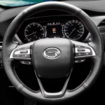 For GAC Trumpchi M8 GS5  Hand-stitched non-slip black Carbon Fiber suede car Steering Wheel Cover 3