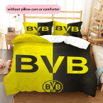 Borussia Dortmund meeskonna muster Voodipesu Kodukaunistus S&uuml;nnip&auml;evakingitus (1 * tekikott + 2 * padjap&uuml;&uuml;ri, ilma s&uuml;damikuta) 135x200cm