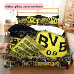 Borussia Dortmundi meeskonna logo Muster Voodipesu Kodu Kaunistamine S&uuml;nnip&auml;evakingitus (1 * tekikott + 2 * padjap&uuml;&uuml;ri, ilma s&uuml;damikuta) 135x200cm