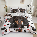Dachshund Tekikott Komplekt Voodipesu Tekikomplektid Kuninglik Suurus Puuvill 3D Laste Voodipesu Komplekt 3-osaline 1 Tekikate EU Single(135*200cm)3pcs