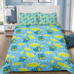 Tekikate Padjap&uuml;&uuml;r Voodipesu Komplekt Multikas V&auml;lismaalane Buzz T&auml;iskasvanud Poiss T&uuml;druk Magamistoa Kaunistus Laste Kingitus &Uuml;he Kahekohaline Suur Suurus EU Single(135*200cm)3pcs