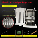 T&auml;isautomaatne roostevabast terasest 49 auguga liha-&scaron;ampinjoni-kebabi valmistaja grillimiseks k&ouml;&ouml;gitarvik