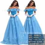Uus m&auml;nguvormi cosplay Tuhkatriinu kost&uuml;&uuml;m sinine printsessikost&uuml;&uuml;m Halloweeni kuninganna kost&uuml;&uuml;m S sinine