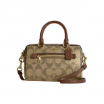 Coach Rowan 16 Klassikaline Monogramm Bostoni kott Naiste K&auml;ekotid Kuldne Khaki C9947-IME74 Basic Set (Bag+Dust Bag)