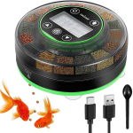 Automaatne kalas&ouml;&ouml;tur akvaariumi jaoks, Automaatne toidudosaator taimeriga, Laetav taimeris&ouml;&ouml;tur, USB-kaabliga, LCD-ekraan Green Base