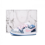 Jordan Air Jordan 1 Pesudeniim Mittelibisevad Kulumiskindlad Madalad Vintage Korvpallijalatsid GS Valge Sinine DM8947-100(Team265-SBOX) 35.5