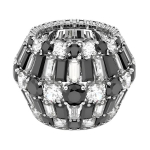 Swarovski Hyperbola Segal&otilde;ikega Kuupmeetriline Tsirkoonium Roodiumiga Pinnatud Veekindel S&otilde;rmus Unisex s&otilde;rmused Must 9009656153222 Box (Random Color)