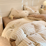 Talvine mullipiimafliisist voodipesukomplekt 4 tk Soe paksenenud tekikott 240x220 Kuninglik/Kuninganna suurus Voodipesu Fitted Sheet&1.8 m Bed 200x230 cm