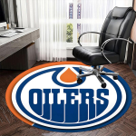 Edmonton Oilers,Hokimeeskonna logo Toolimatt &Uuml;mar vaip Kontorivaip, Libisemiskindel, Sobib elutubade, magamistubade sisustuseks.1205037a 120cm by 120cm gray