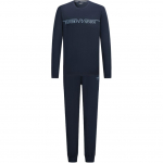 Emporio Armani S&uuml;gis/Talv 24 Logo Kirjadega &Uuml;mmarguse Kaelusega Pikkade Varrukatega Vabaaja Spordikomplekt Meeste Komplektid Tumesinine 112033-4F516-00135 L