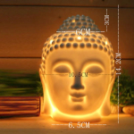 L&auml;bipaistev Buddha pea k&uuml;&uuml;nlahoidja, Keraamilised k&auml;sit&ouml;&ouml;d Buddha kuju kaunistus Loovus Hiina valge portselan Kodu kaunistus 1 tk 1Pc brown