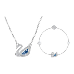 Swarovski S&auml;rav Luik Kaelakee ja K&auml;ev&otilde;ru Komplekt Naiste ehted H&otilde;bedane ES2020091005 Box (Random Color)