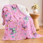 Liblikaga tekk Kingitused t&uuml;drukutele naistele Pehme soe hubane fliisist kohev pl&uuml;&uuml;sist flanellist visketekk reisimiseks telkimiseks diivanile 130cm x 150cm