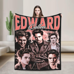 Edward Cullen Super Soojad Tekid Robert Pattinson Laste Pl&uuml;&uuml;sist Visketekk Naljakas Magamistoa Flanellist Voodikate Diivanvoodi Kate 130x150cm