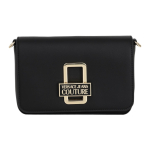 Versace Jeans Couture T&auml;hekujuline Logo &Uuml;hev&auml;rviline Klapiga PU Crossbody &Otilde;lakott V&auml;ikesed Naiste Kotid Must 74VA4BR1-ZS585-899 Basic Set (Bag+Dust Bag) black