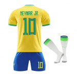 Neymar Jr. Laste spordivarustus Brasiilia Pol&uuml;ester Kollane/Sinine Laste spordir&otilde;ivaste komplekt 100-110 CM kollane/sinine