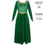 Koletis Shrek cos kost&uuml;&uuml;m roheline kleit Fiona printsessi kleit cosplay lavaesituse kost&uuml;&uuml;m XS