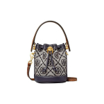 Tory Burch T Monogram Double T Logo Jacquard Eemaldatava &Otilde;larihmaga Totes Kott Ostukott Crossbody K&auml;ekott Mini Naiste tote Tumesinine 146866-405 Basic Set (Bag+Dust Bag)