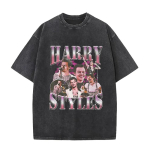 Vintage Pesemistega &Uuml;lem&otilde;&otilde;duline Harry Styles Graafilise Tr&uuml;kiga T-s&auml;rk Unisex Naistele Pop Album Hip Hop L&uuml;hikeste Varrukatega Puuvillane T-s&auml;rk Streetwear &Uuml;laosa M black