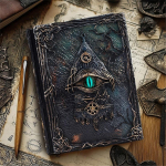 Vintage Maagilise Silma P&auml;evik - Reljeefse Nahaga Grimoire M&auml;rkmik, Gooti N&otilde;iakunsti P&auml;evik N&otilde;idadele Ja Okultismi Armastajatele, Unikaalne Kingitus Abyssal Pupil-22.5x 17cm