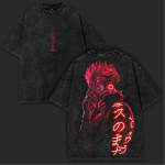 Manga Jujutsu Kaisen T-s&auml;rk meestele R&otilde;ivad Ryomen Sukuna Graafiline L&uuml;hikeste Varrukatega T-s&auml;rgid Vintage Pesu Suur L&otilde;ikega Puuvillane T-s&auml;rk S