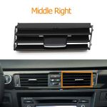 Armatuurlaua esiosa kliimaseadme AC &otilde;hutusava resti v&auml;ljalaskeava remondikomplekt BMW 3. seeriale E90 E91 E92 E93 2005 2006 2008 2009 2010 2012 Middle Right black