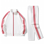 26 stiili unisex pikkade varrukatega spordidress - kevad/s&uuml;gis jooksu- ja fitness-treeningkost&uuml;&uuml;m kolme triibuga X-Large valge