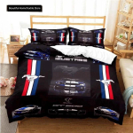 Mustangi auto muster Mugav tekikate padjap&uuml;&uuml;r voodipesu komplekt Laste magamistoa kaunistus Kodutekstiil 70x133cm 3pcs