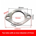 Tarvikud Universaalne roostevabast terasest v&auml;ljalaske summuti &auml;&auml;rik v&auml;ljalasketoru &uuml;hendus 51mm 64mm 76mm liitmik