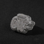 THE BLING KING Baguettecz T&auml;hed OTF S&otilde;rmus Iced out Kahetooniline S&otilde;rmuses&otilde;rmus Kuupmeetriline Tsirkoonium HipHop S&otilde;rmus &Otilde;rn Punk Ehted 8 h&otilde;be