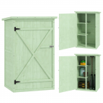 Puidust v&auml;ike kuur, aiapood riiulite ja poldilukuga, 75L x 56W x115H cm, Roheline 75 x 56 x 115 cm roheline