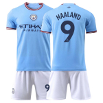 2022-2023 Man City kodus&auml;rk nr 9 Haaland M white