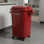 K&ouml;&ouml;gipr&uuml;gikast kaanega, ei pea kummardama, ergonoomilise k&otilde;rgusega, ratastega, kergesti liigutatav, suur maht Red Lid-wheels 48L