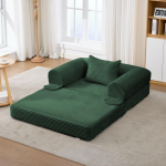 Muudetav sametist &uuml;hekohaline diivanvoodi, ruumis&auml;&auml;stlik k&uuml;lalisevoodi kvaliteetsest kangast, &uuml;hekohaline magamistool elutuppa, magamistuppa, korterisse 120 x 85 x 65 cm roheline
