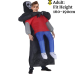 T&auml;iskasvanute naljakas t&auml;ispuhutav must r&uuml;&uuml; mask kummituse kost&uuml;&uuml;m rekvisiidid Halloweeni Surnute p&auml;eva karnevalipeo maskeraad Cosplay One Size red