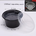 Ameerika stiilis kahekihiline 1250ml/1500ml &uuml;mmargune &uuml;hekordne nuudli- ja supikarp kaasa v&otilde;tmiseks 50 Sets