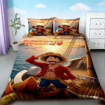 Laste 3-osaline tekikott &Uuml;ks T&uuml;kk Luffy Multikas Voodipesukomplekt Tekikate Pehme Mugav Magamistoa Kaunistuseks Parimad Kingitused EU Single 135*200cm/53x79in 3pcs