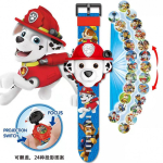 Laste Multikate Projektsioonikell Valgustusega M&auml;ngukell Paw Patrol Elsa Printsess 3-6 Aastat Poisid T&uuml;drukud LED Helendav Digitaalkell valge