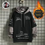 Kevad / S&uuml;gis Meeste Kampsun Retro Kaheosalise Ilmega Kapuutsiga Korea Hip Hop Tr&uuml;kiga Huppar L&otilde;tv Huppar Meeste Fliisiga Polsterdatud Jakk 4XL gray