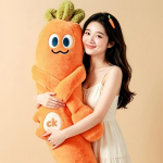 120cm Armas K&ouml;&ouml;givilja Pikk Kehapadi, Baklažaan Porgand Banaan Pl&uuml;&uuml;sist M&auml;nguasi Pikkade K&auml;te ja Jalgadega, Kawaii Toidu T&auml;idisega Kallistamispadi 90cm ordinary oranž