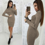 S&uuml;gistalvine naiste moodne soonik, kootud kampsun, pikkade varrukatega kilpkaelus, veniv elastsus, &otilde;huke vabaaja kootud Bodycon kampsun M gray