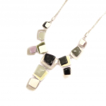 NOA [H2361] - Collier Cr&eacute;ateur 'Coloriage' gris violet beige hall