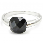 Bague Argent 'Linda' Noir argent&eacute; (rhodi&eacute;) - 7x7 mm 50 must