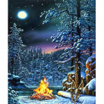 5D Teemantmaal Teemanttikandid Talvine maastik Ristpistes Muster Rhinestone maal 20X30CM