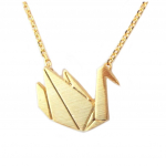 7bis [P3902] &ndash; k&auml;sit&ouml;&ouml;line kaelakee 'Origami' (luik) kuld - 15x13 mm kuld