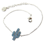 7bis [Q0974] - K&auml;sitsi valmistatud k&auml;ev&otilde;ru  Boho  (kaktus) t&uuml;rkiissinine h&otilde;be - 15x8 mm t&uuml;rkiissinine