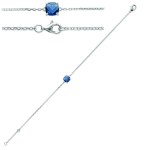 Les Tr&eacute;sors De Lily [Q3757] - h&otilde;bedane k&auml;ev&otilde;ru  Sissi  sinine safiir, h&otilde;be (roodiumiga kaetud) - 6x6 mm sinine