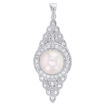Les Tr&eacute;sors De Lily [Q9387] - h&otilde;bedane ripats 'Sissi' elevandiluust h&otilde;bevalge (roodiumiga kaetud) - 35x15 mm valge